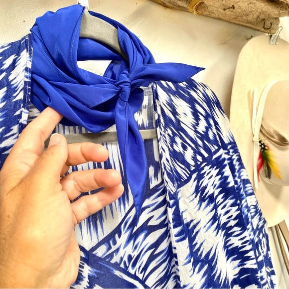 Silk scarf/neck wrap w beach resort vacay summer vibe - Picture 4 of 4